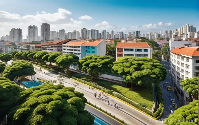 자치행정사 취업하기 좋은 도시 - **Prompt:** "A bustling yet serene scene in a medium-sized Brazilian city's newly modernized municip...