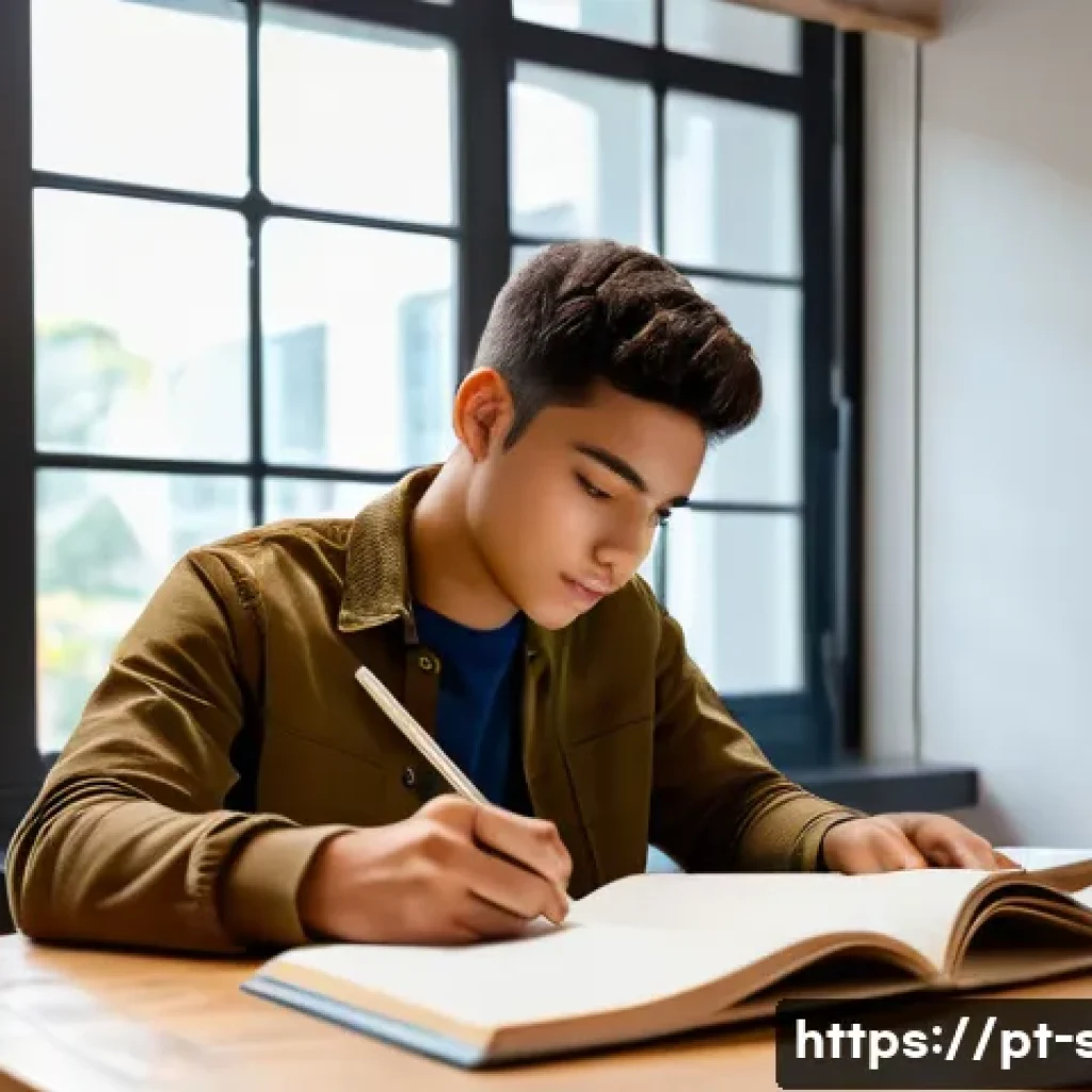 자치행정사 교육 자료 활용법 - A focused study environment featuring a young adult Brazilian student sitting at a tidy wooden desk ...